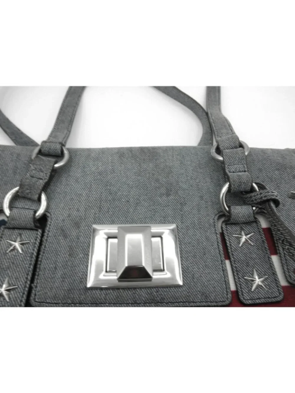 Aimee Kestenberg Hope for Warriors U.S.A. Flag Denim Shoulder Bag NEEDS WASHING! - Picture 8 of 16